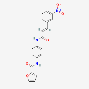 molecular formula C20H15N3O5 B5918702 N-[4-[[(E)-3-(3-nitrophenyl)prop-2-enoyl]amino]phenyl]furan-2-carboxamide 