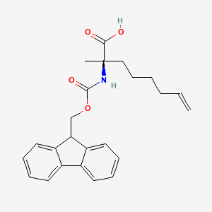 molecular formula C24H27NO4 B591871 (R)-2-((((9H-芴-9-基)甲氧基)羰基)氨基)-2-甲基辛-7-烯酸 CAS No. 288617-78-7