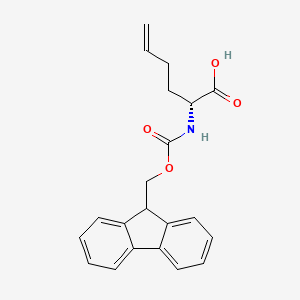 molecular formula C21H21NO4 B591874 (R)-2-((((9H-Fluoren-9-yl)methoxy)carbonyl)amino)hex-5-enoic acid CAS No. 865352-21-2
