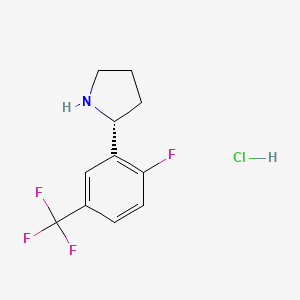 molecular formula C11H12ClF4N B591880 (R)-2-(2-Fluoro-5-(trifluoromethyl)phenyl)pyrrolidine hydrochloride CAS No. 1391408-54-0