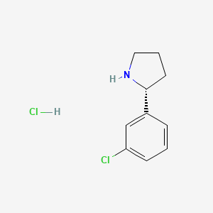 molecular formula C10H13Cl2N B591882 (R)-2-(3-氯苯基)吡咯烷盐酸盐 CAS No. 1360442-43-8