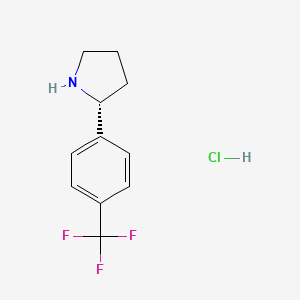 molecular formula C11H13ClF3N B591883 (r)-2-(4-(Trifluoromethyl)phenyl)pyrrolidine hydrochloride CAS No. 1391407-62-7