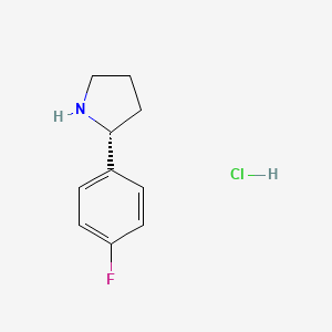 molecular formula C10H13ClFN B591885 (R)-2-(4-fluorophenyl)pyrrolidine hydrochloride CAS No. 1381928-30-8
