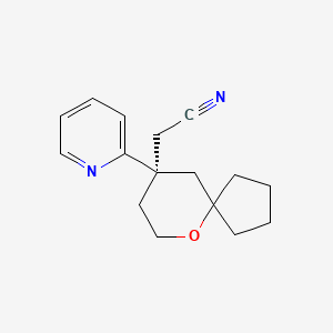 molecular formula C16H20N2O B591887 (R)-2-(9-(Pyridin-2-yl)-6-oxaspiro[4.5]decan-9-yl)acetonitrile 