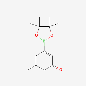 molecular formula C13H21BO3 B591891 5-methyl-3-(4,4,5,5-tetramethyl-1,3,2-dioxaborolan-2-yl)cyclohex-2-enone CAS No. 1187055-94-2