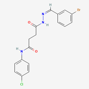molecular formula C17H15BrClN3O2 B5918915 N'-[(Z)-(3-bromophenyl)methylideneamino]-N-(4-chlorophenyl)butanediamide 