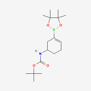 molecular formula C17H30BNO4 B591892 tert-Butyl (3-(4,4,5,5-tetramethyl-1,3,2-dioxaborolan-2-yl)cyclohex-3-en-1-yl)carbamate CAS No. 1175298-09-5