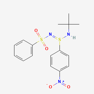 molecular formula C16H19N3O4S2 B5918964 N-[(tert-butylamino)(4-nitrophenyl)-lambda~4~-sulfanylidene]benzenesulfonamide 