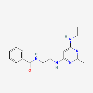 molecular formula C16H21N5O B5919131 N-(2-{[6-(ethylamino)-2-methyl-4-pyrimidinyl]amino}ethyl)benzamide 