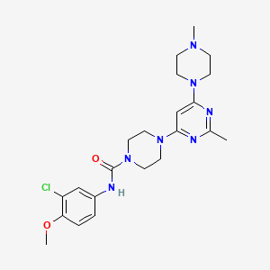 molecular formula C22H30ClN7O2 B5919216 N-(3-chloro-4-methoxyphenyl)-4-[2-methyl-6-(4-methyl-1-piperazinyl)-4-pyrimidinyl]-1-piperazinecarboxamide 