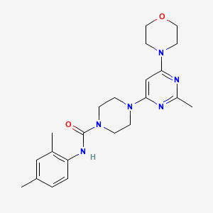 molecular formula C22H30N6O2 B5919222 N-(2,4-dimethylphenyl)-4-[2-methyl-6-(4-morpholinyl)-4-pyrimidinyl]-1-piperazinecarboxamide 