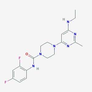 molecular formula C18H22F2N6O B5919326 N-(2,4-difluorophenyl)-4-[6-(ethylamino)-2-methyl-4-pyrimidinyl]-1-piperazinecarboxamide 