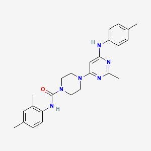 molecular formula C25H30N6O B5919597 N-(2,4-dimethylphenyl)-4-{2-methyl-6-[(4-methylphenyl)amino]-4-pyrimidinyl}-1-piperazinecarboxamide 