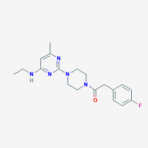molecular formula C19H24FN5O B5919685 N-ethyl-2-{4-[(4-fluorophenyl)acetyl]-1-piperazinyl}-6-methyl-4-pyrimidinamine 