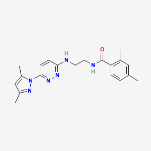 molecular formula C20H24N6O B5919699 N-(2-{[6-(3,5-dimethyl-1H-pyrazol-1-yl)-3-pyridazinyl]amino}ethyl)-2,4-dimethylbenzamide 