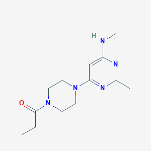 molecular formula C14H23N5O B5919730 N-ethyl-2-methyl-6-(4-propionyl-1-piperazinyl)-4-pyrimidinamine 