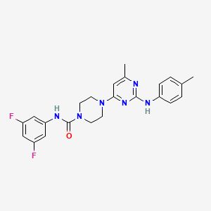 molecular formula C23H24F2N6O B5919762 N-(3,5-difluorophenyl)-4-{6-methyl-2-[(4-methylphenyl)amino]-4-pyrimidinyl}-1-piperazinecarboxamide 