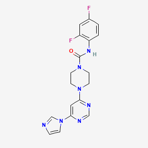 molecular formula C18H17F2N7O B5919783 N-(2,4-difluorophenyl)-4-[6-(1H-imidazol-1-yl)-4-pyrimidinyl]-1-piperazinecarboxamide 