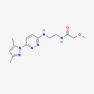 molecular formula C14H20N6O2 B5919940 N-(2-{[6-(3,5-dimethyl-1H-pyrazol-1-yl)-3-pyridazinyl]amino}ethyl)-2-methoxyacetamide 