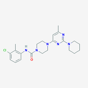 molecular formula C22H29ClN6O B5919958 N-(3-chloro-2-methylphenyl)-4-[6-methyl-2-(1-piperidinyl)-4-pyrimidinyl]-1-piperazinecarboxamide 