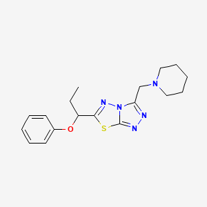 molecular formula C18H23N5OS B5920063 6-(1-Phenoxypropyl)-3-(piperidin-1-ylmethyl)[1,2,4]triazolo[3,4-b][1,3,4]thiadiazole 
