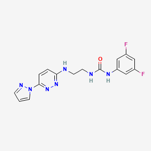 molecular formula C16H15F2N7O B5920113 N-(3,5-difluorophenyl)-N'-(2-{[6-(1H-pyrazol-1-yl)-3-pyridazinyl]amino}ethyl)urea 