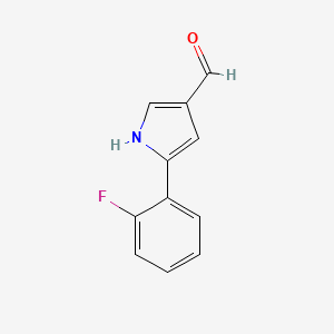 molecular formula C11H8FNO B592012 5-(2-Fluorophenyl)-1H-pyrrole-3-carbaldehyde CAS No. 881674-56-2