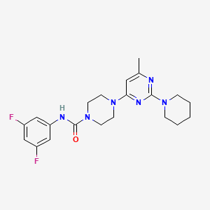 molecular formula C21H26F2N6O B5920188 N-(3,5-difluorophenyl)-4-[6-methyl-2-(1-piperidinyl)-4-pyrimidinyl]-1-piperazinecarboxamide 