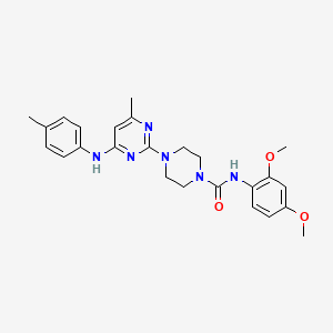 molecular formula C25H30N6O3 B5920218 N-(2,4-dimethoxyphenyl)-4-{4-methyl-6-[(4-methylphenyl)amino]-2-pyrimidinyl}-1-piperazinecarboxamide 