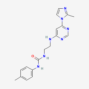 molecular formula C18H21N7O B5920222 N-(2-{[6-(2-methyl-1H-imidazol-1-yl)-4-pyrimidinyl]amino}ethyl)-N'-(4-methylphenyl)urea 