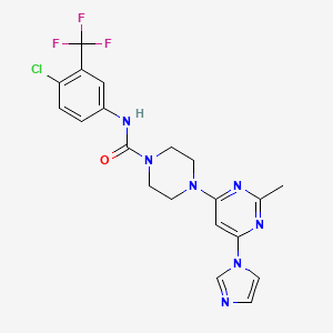 molecular formula C20H19ClF3N7O B5920318 N-[4-chloro-3-(trifluoromethyl)phenyl]-4-[6-(1H-imidazol-1-yl)-2-methyl-4-pyrimidinyl]-1-piperazinecarboxamide 