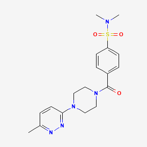 molecular formula C18H23N5O3S B5920319 N,N-dimethyl-4-{[4-(6-methyl-3-pyridazinyl)-1-piperazinyl]carbonyl}benzenesulfonamide 