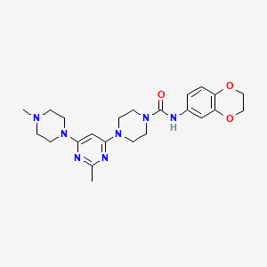 molecular formula C23H31N7O3 B5920404 N-(2,3-dihydro-1,4-benzodioxin-6-yl)-4-[2-methyl-6-(4-methyl-1-piperazinyl)-4-pyrimidinyl]-1-piperazinecarboxamide 