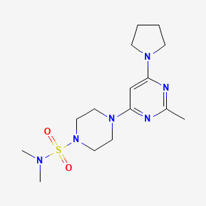 molecular formula C15H26N6O2S B5920444 N,N-dimethyl-4-[2-methyl-6-(1-pyrrolidinyl)-4-pyrimidinyl]-1-piperazinesulfonamide 