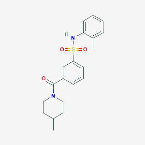 molecular formula C20H24N2O3S B5920467 N-(2-methylphenyl)-3-[(4-methyl-1-piperidinyl)carbonyl]benzenesulfonamide 
