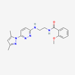molecular formula C19H22N6O2 B5920501 N-(2-{[6-(3,5-dimethyl-1H-pyrazol-1-yl)-3-pyridazinyl]amino}ethyl)-2-methoxybenzamide 
