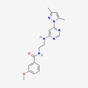 molecular formula C19H22N6O2 B5920584 N-(2-{[6-(3,5-dimethyl-1H-pyrazol-1-yl)-4-pyrimidinyl]amino}ethyl)-3-methoxybenzamide 