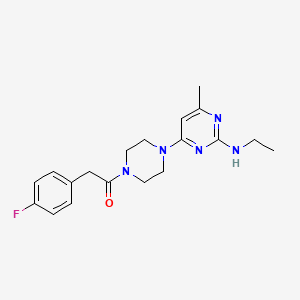 molecular formula C19H24FN5O B5920665 N-ethyl-4-{4-[(4-fluorophenyl)acetyl]-1-piperazinyl}-6-methyl-2-pyrimidinamine 