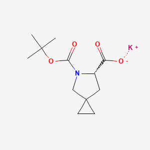 molecular formula C12H19KNO4 B592070 potassium (S)-5-(tert-butoxycarbonyl)-5-azaspiro[2.4]heptane-6-carboxylate CAS No. 1441673-92-2