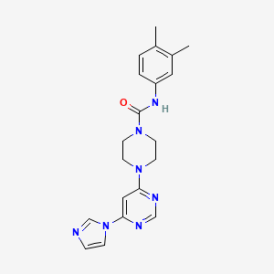 molecular formula C20H23N7O B5920722 N-(3,4-dimethylphenyl)-4-[6-(1H-imidazol-1-yl)-4-pyrimidinyl]-1-piperazinecarboxamide 
