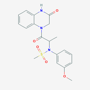 molecular formula C19H21N3O5S B5920742 N-(3-methoxyphenyl)-N-[1-methyl-2-oxo-2-(3-oxo-3,4-dihydro-1(2H)-quinoxalinyl)ethyl]methanesulfonamide 