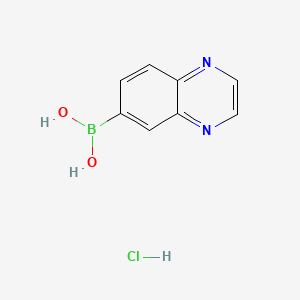 molecular formula C8H8BClN2O2 B592076 Quinoxalin-6-ylboronic acid hydrochloride CAS No. 852362-25-5