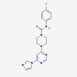 molecular formula C18H18FN7O B5920809 N-(4-fluorophenyl)-4-[6-(1H-imidazol-1-yl)-4-pyrimidinyl]-1-piperazinecarboxamide 