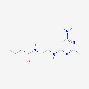 molecular formula C14H25N5O B5920836 N-(2-{[6-(dimethylamino)-2-methyl-4-pyrimidinyl]amino}ethyl)-3-methylbutanamide 