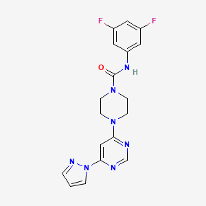 molecular formula C18H17F2N7O B5920893 N-(3,5-difluorophenyl)-4-[6-(1H-pyrazol-1-yl)-4-pyrimidinyl]-1-piperazinecarboxamide 