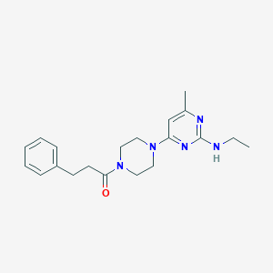 molecular formula C20H27N5O B5920895 N-ethyl-4-methyl-6-[4-(3-phenylpropanoyl)-1-piperazinyl]-2-pyrimidinamine 