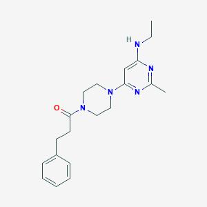 molecular formula C20H27N5O B5920920 N-ethyl-2-methyl-6-[4-(3-phenylpropanoyl)-1-piperazinyl]-4-pyrimidinamine 
