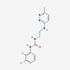 molecular formula C15H18ClN5O B5920987 N-(3-chloro-2-methylphenyl)-N'-{2-[(6-methyl-3-pyridazinyl)amino]ethyl}urea 