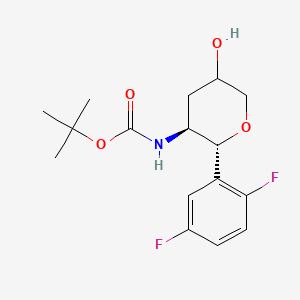 molecular formula C16H21F2NO4 B592101 tert-Butyl ((2R,3S)-2-(2,5-difluorophenyl)-5-hydroxytetrahydro-2H-pyran-3-yl)carbamate CAS No. 1172623-99-2