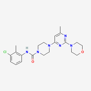 molecular formula C21H27ClN6O2 B5921034 N-(3-chloro-2-methylphenyl)-4-[6-methyl-2-(4-morpholinyl)-4-pyrimidinyl]-1-piperazinecarboxamide 